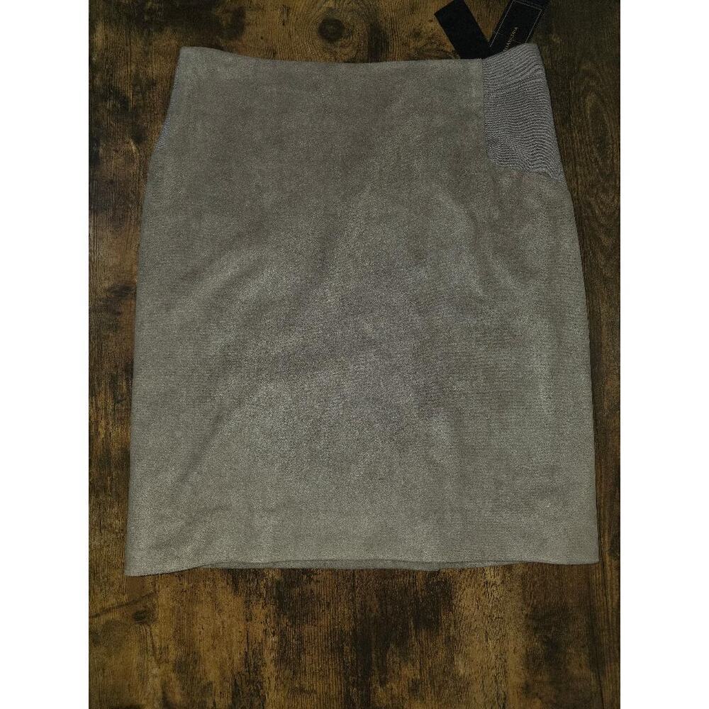 BCBG Max Azria “Jaylyn” Faux Suede Pencil Skirt Mocha Taupe (Size XS, NWT $118)